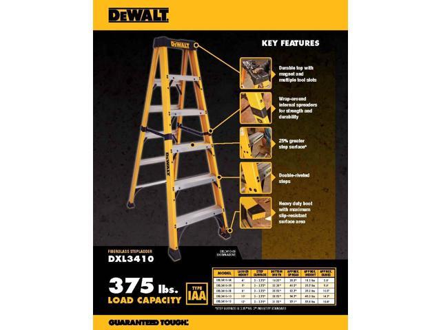 DeWalt DXL3410-04 4-Foot Step Ladder, 4 feet, Yellow