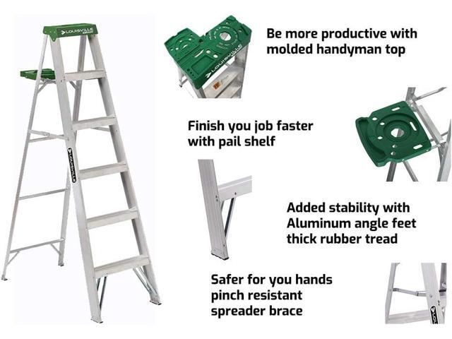 Louisville Ladder 6-Foot Aluminum Step Ladder, 225-Pound Capacity, AS4006