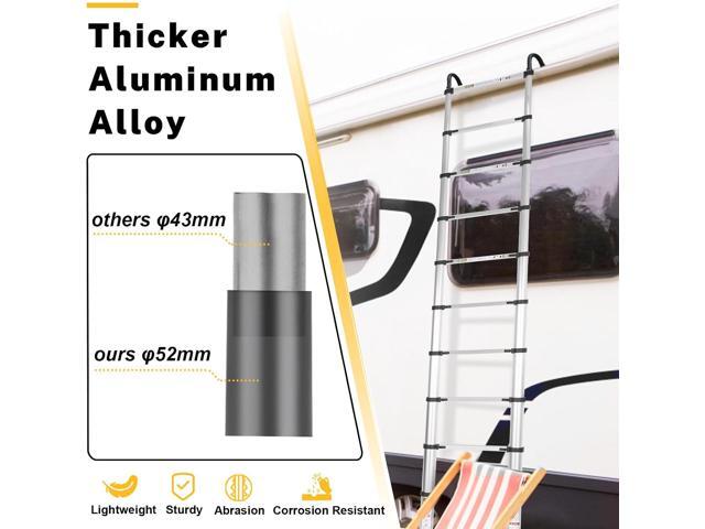 Telescopic Ladder, 6.5FT RIKADE Aluminum Telescoping Ladder with Non-Slip Feet and Stable Hook, Portable Extension Ladder for Household and Outdoor...