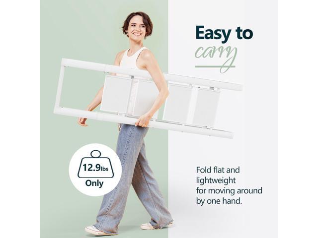 WOA WOA 4 Step Ladder for 10 Feet High Ceiling, Lightweight Foldable Ladder with Non-Slip Wide Pedals, Step Stool with Safe Handrail, Space Saving...