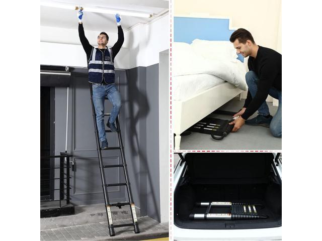 Telescopic Ladder, 20.34FT RIKADE Aluminum Telescoping Ladder with Stable Hook and Non-Slip Feet, Portable Extension Ladder for Household and...