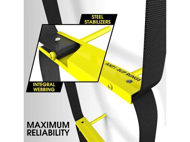 ISOP Fire Escape Ladder Four Story 32 Foot & Mounting Anchors Rope Ladder Fire Escape for 4-Story House Portable, Foldable & Compact ...