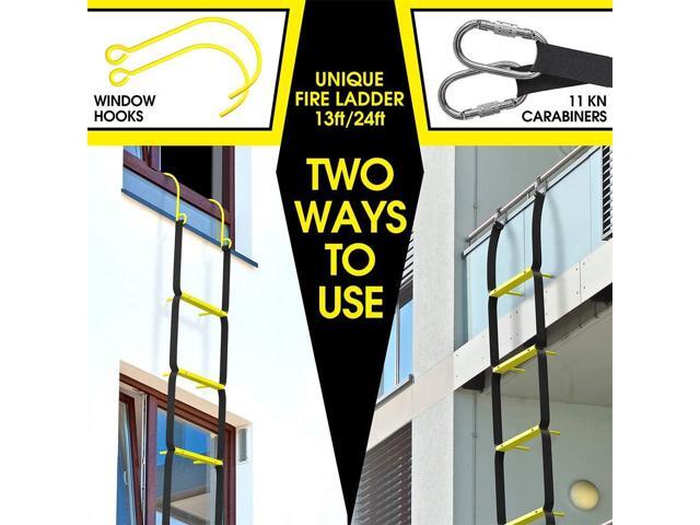 ISOP Fire Escape Ladder Four Story 32 Foot & Mounting Anchors Rope Ladder Fire Escape for 4-Story House Portable, Foldable & Compact ...
