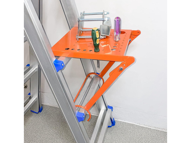 Ladder Platform Accessory, Ladder Work Platform System,Anti-Slip Extension Ladder Tool, Heavy Duty Ladder Work Stand System Accessories Holds 400...