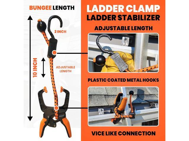 Ladder Clamp - Ladder Stabilizer Clip Secure Ladder Safety Clamp for Roof, Gutters, and Wall Prep Durable Ladder Support Cord for Roofing and...
