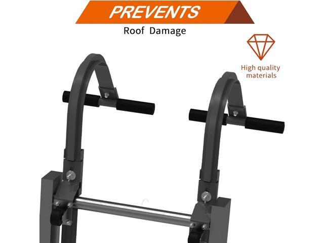 Roof Ladder Hook with Wheel Heavy Duty Ladder Stabilizer for Roof Ridge Extension Ladder, Rubber Grip T-Bar for Damage Prevention Lock Jaw Ladder...