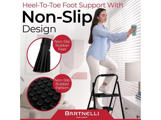 Bartnelli Pro Luxury Step Ladder European Made 3 Step Foldable Step Stool for Home Rock-Solid 500 lb Capacity,Built to Last with Highest-Grade...