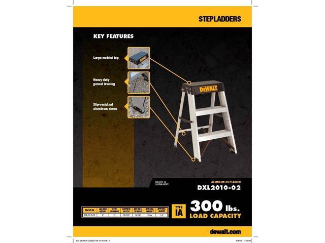 DeWalt DXL2010-02 2-Foot Step Stool Industrial, 2-Feet, Silver
