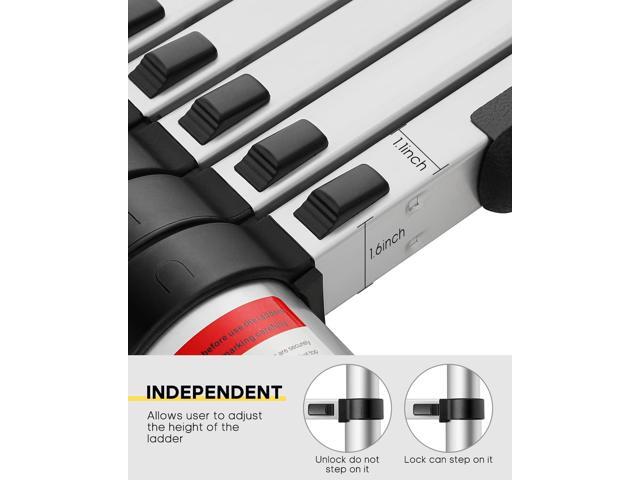 Telescoping Ladder, 12.5FT Aluminum Extension Ladder with 2 Replacement of Non-Slip Rubber Cover, 330 lb. Load Capacity, Collapsible Telescopic...