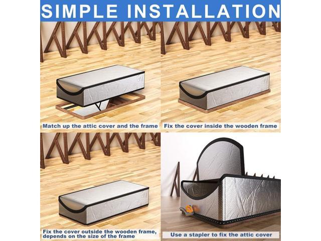 Attic Stairs Insulation Cover 25'x54'x11', Pull Down Ladder Attic Door Insulation Cover for Garage, Easy Use Installation Tool 400 Staples