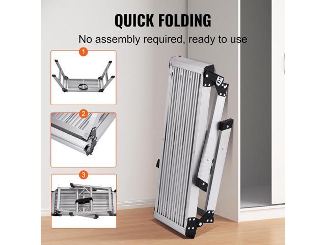 VEVOR Folding Work Platform, 30x12x20 Inch Aluminum Drywall Stool Ladder, 330 lbs Load Capacity Heavy Duty Work Bench w/Non-Slip Feet, Ideal for...