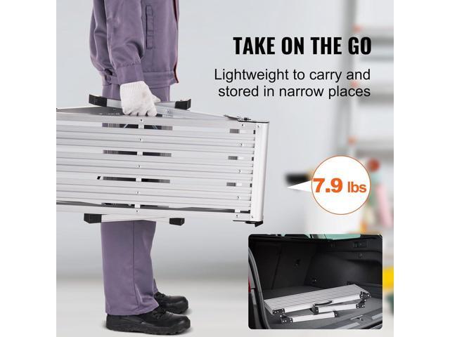 VEVOR Folding Work Platform, 30x12x20 Inch Aluminum Drywall Stool Ladder, 330 lbs Load Capacity Heavy Duty Work Bench w/Non-Slip Feet, Ideal for...