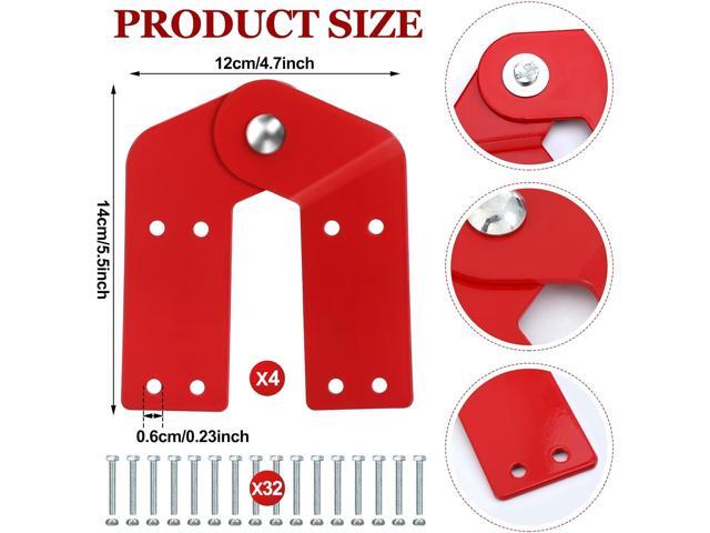 Tandefio 4 Pcs Attic Ladder Hinge Replacement Kit Herringbone Ladder Tie Rod with Anti Slip Screws