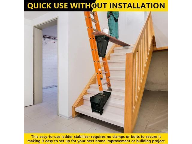 Ladder Leveler, Ladder Tool Extension Ladder, Ladder Leveling Tool, Stair Ladder with Storag Stable Platform for All Surfaces and Uneven Ground