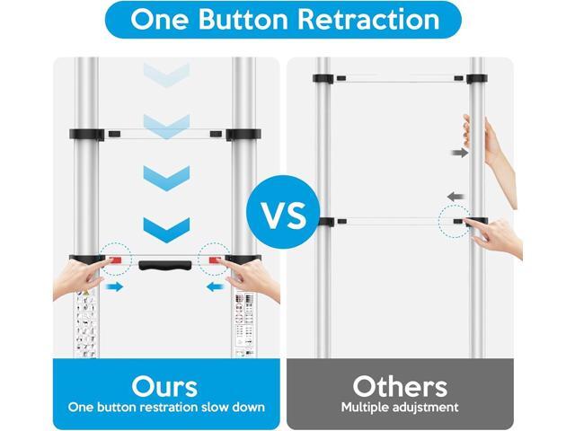 15.5FT Telescoping Ladder, Collapsible Ladder with Bottom Stabilizers, Slow Descent, One-Click Retraction to Protect FingerSuitable for RV or...