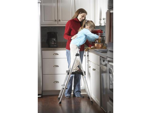 COSCO 2 Step Lite Solutions Folding Step Stool, Aluminum/Black
