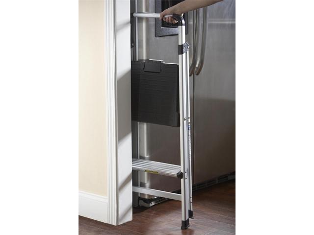 COSCO 2 Step Lite Solutions Folding Step Stool, Aluminum/Black