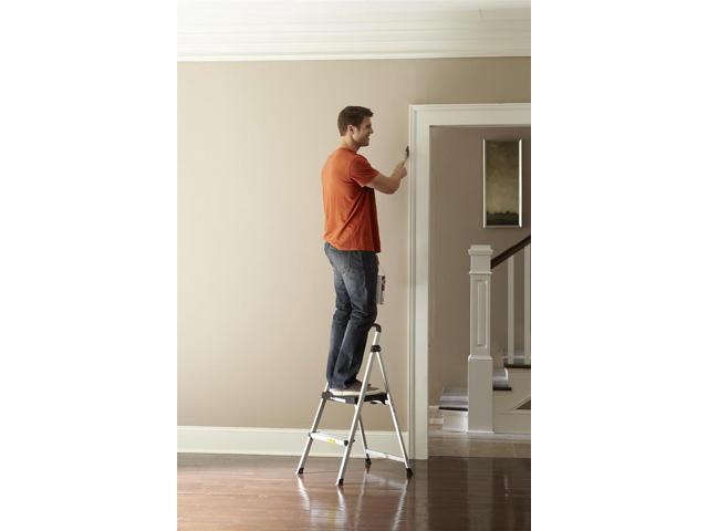 COSCO 2 Step Lite Solutions Folding Step Stool, Aluminum/Black