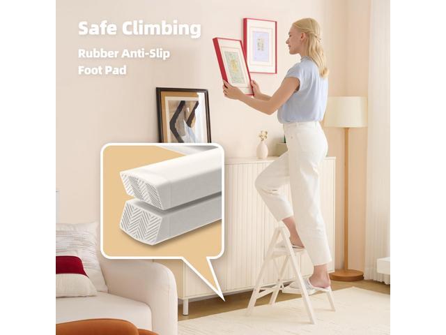 HillhutApex 2 Step Ladder, Lightweight Portable 2 Step Stool with Anti-Slip Wide Pedal, 330lbs Capacity Aluminum Ladder for...