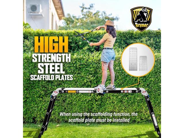 Ladder, Bryner 7 in 1 Multi-Purpose Ladder Aluminium Extension Ladder 12Ft Folding Adjustable Telescoping Step Ladder Heavy Duty Ladders Meet SGS...