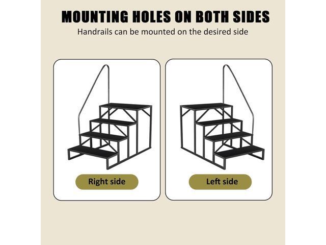 Step Ladder, Step Stool with Handle, Heavy Duty Pool Ladder Above Ground 660Lbs, Camper Steps Outdoor Steps RV Stairs for Reaching High, Portable...