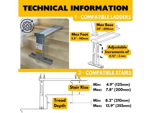 Renovatio: Ultimate Ladder Levelers for Extension Ladders, Stair Ladder Leveler, Extension Ladder Stabilizer, Stair Ladder Platform, Ladder for Stairs