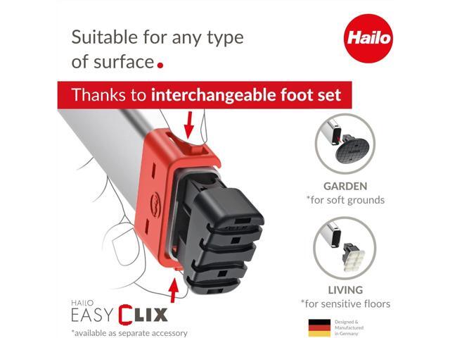 Hailo L60 StandardLine Aluminum Safety Step Ladder - Folding Ladder with 5 Steps, 330 lb Capacity - Stable Guide Pillar, Shelf Included - Made in...
