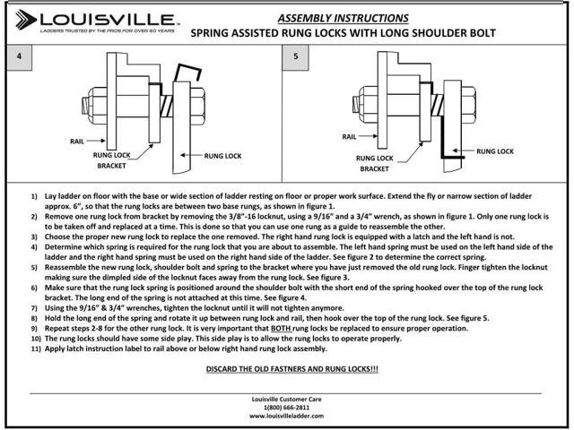 Louisville Ladder PK100D Rung Lock Kit for Aluminum Extension Ladder.
