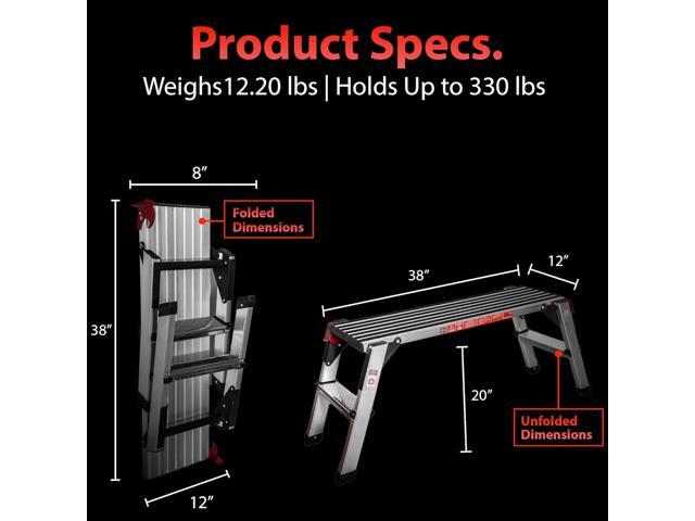 Adam's Polishes Standard Step Stool - Folding Foot Stool Ladder Or Work Bench For Auto Detailing Garage DIY Tool & Household Projects - Use During...