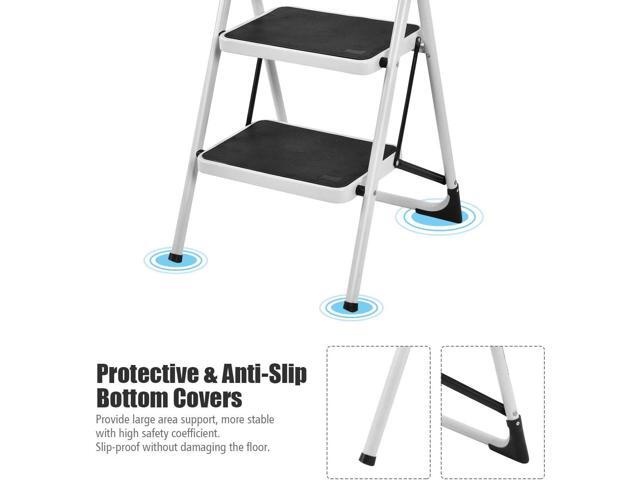 Goplus Step Ladder, Heavy Duty Folding 2 Step Ladder Step Stool with Handgrip and Wide Anti-Slip Platform Sturdy HD Construction, 330lbs Capacity...