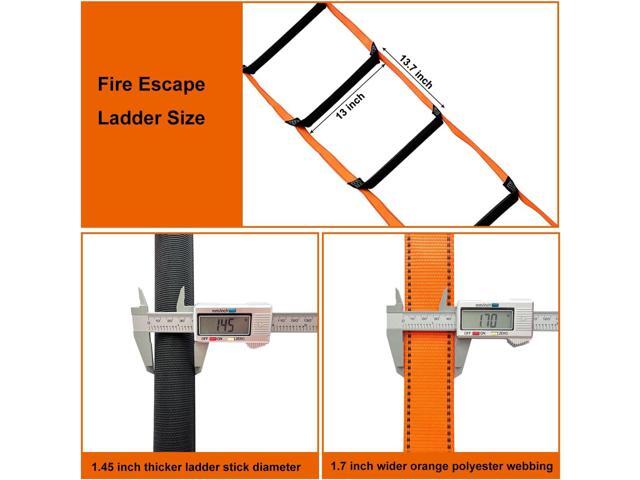 Fire Escape Ladder, 32.8 Feet Emergency Fire Ladder, 3-5 Story Homes Reusable Safety Rope Ladder for Balcony Window