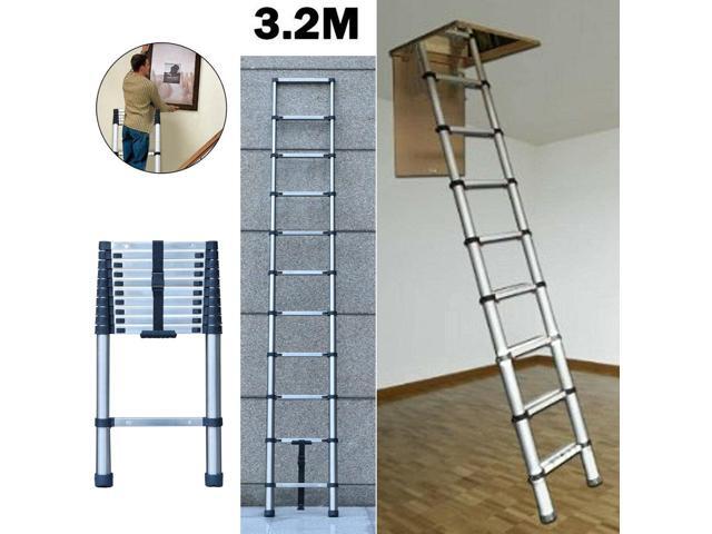 Telescoping Ladder, 10 FT Stainless Steel Extension Ladder for Home, Collapsible Ladders 330 Lb Max Capacity, Multi-Purpose Telescopic Ladder for...