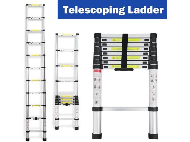 Telescoping Ladder 8.5ft Aluminum Folding Ladder 330lbs Max Load Lightweight Portable DIY Ladder for Home, Office, Folded Height 2.36ft Space...
