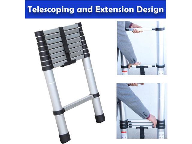 Telescoping Ladder 8.5ft Aluminum Folding Ladder 330lbs Max Load Lightweight Portable DIY Ladder for Home, Office, Folded Height 2.36ft Space...