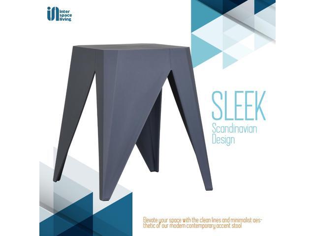 InterSpaceLiving Zuho Multi-Use Stool (4, Charcoal)