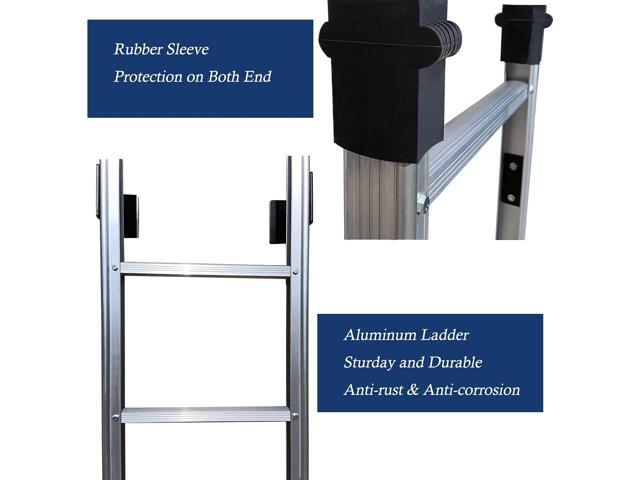 Basement Ladder 5 Rung, 54in H Aluminum Window Well Ladder, Fire Escape Ladder in Humid Environments with Load Capacity up to 500lbs Egress Ladder,...