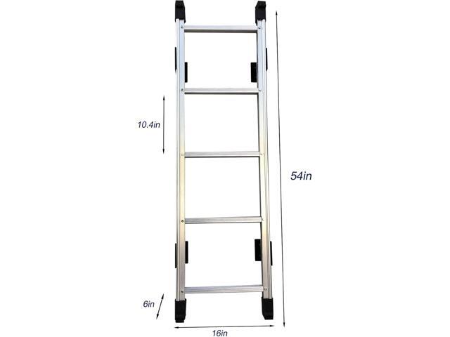Basement Ladder 5 Rung, 54in H Aluminum Window Well Ladder, Fire Escape Ladder in Humid Environments with Load Capacity up to 500lbs Egress Ladder,...
