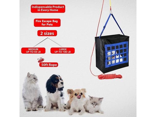 ISOP Fire Evacuation Device for Pets up to 55 Pounds - Compact Safety Equipment - Rope 50 Feet Incl. - Emergency Survival Kit for Animals (Medium...