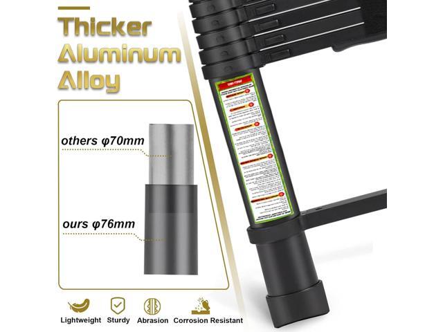 Telescopic Ladder, 16.5FT RIKADE Aluminum Telescoping Ladder with Non-Slip Feet and Stable Hook, Portable Extension Ladder for Household and Outdoor