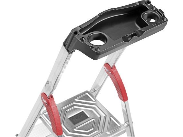 Hailo 8160-407 L60 Safety Ladder, 4 Steps, Multifunction Tray, Hinge Protection, Made in Germany