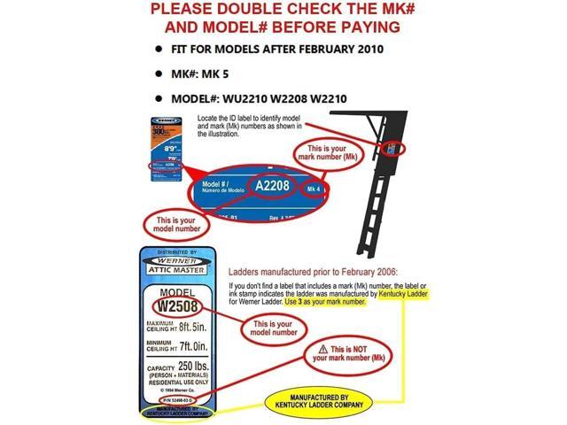 KUAFU 55-2 Attic Ladder Hinge Arms Compatible with Werner MFG After 2010, Thick Zinc Attic Ladders Spreader(Pair)