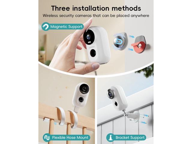 ZUMIMALL Security Cameras Wireless Outdoor with Magnetic Mount, 2K Outdoor Camera Wireless, 2.4G WiFi Battery Cameras for Home Security Indoor,3MP...