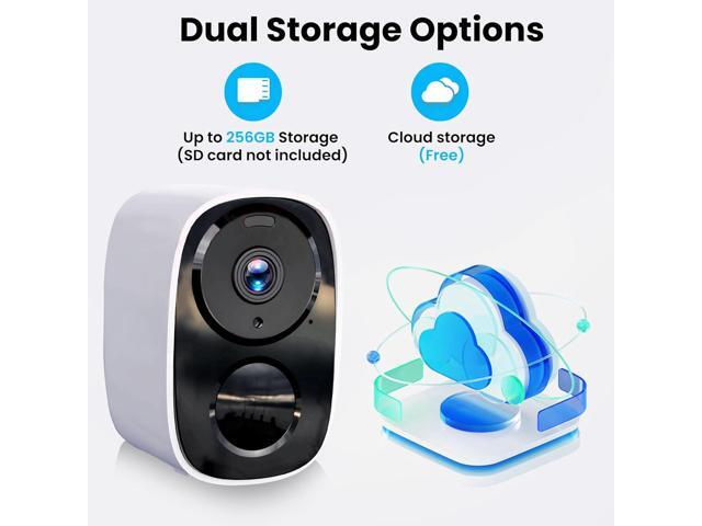 2025 Upgraded 2K Security Cameras Wireless Outdoor, Free Cloud Storage & Local SD Card Support, 1-6 Months Battery Life, Waterproof, 2-Way Talk, AI...