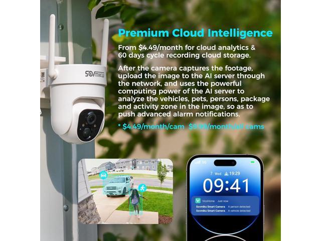 Vicohome 4CQ4 2K AI Solar Security Camera Wireless Outdoor, Battery Powered Cam, Color Night Vision, Two Way Audio, Motion Detection, Easy to...