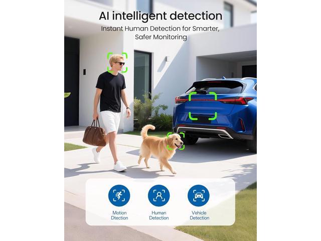 FOSCAM 5MP Security POE IP Camera Outdoor/Indoor, T5EP 3K Home Security Surveillance Cameras with 2-Way Talk, AI Detect Human/Vehicle,Color Night...