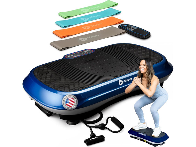 Lifepro Waver Vibration Plate Exercise Machine for Lymphatic Drainage, Muscle Activation, Full-Body Workout Vibrating Platform with Loop Bands,...