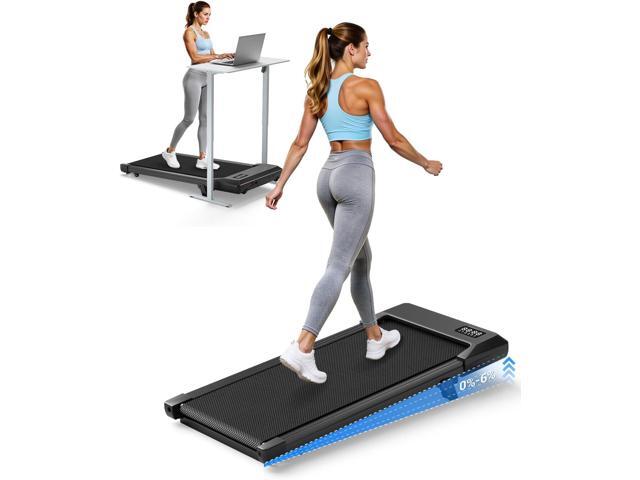 DeerRun Under Desk Walking Pad Treadmill with 6% Manual Incline, 0.6-3.8 MPH Walking Speed, 2.5 HP, 300 lb Capacity, App & Remote Control, for Home...