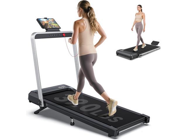 WELLFIT 10% Incline Walking Pad Treadmills for Home, Under Desk Treadmill 320lb Capacity, Voice Controlled Works with KINOMAP Apple Health, Compact...