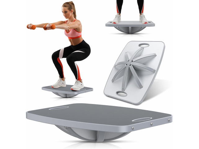 Advanced Wood Balance Board, 360 Degree Rotation and Tilt - Non-Slip 500 lbs Wobble Board for Standing Desk, Physical Therapy and Yoga Practice,...