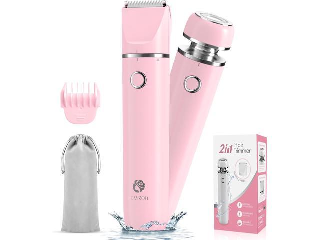 Bikini Trimmer and Shaver Kit for Women - 2-in-1 Wet/Dry Electric Body Hair Trimmer Facial Hair Removal Cordless Waterproof Bikini Shaver Razor for.